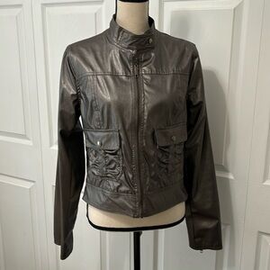 Ashley Junior’s  Full Zip Fully Lined Jacket, XL, Pewter color